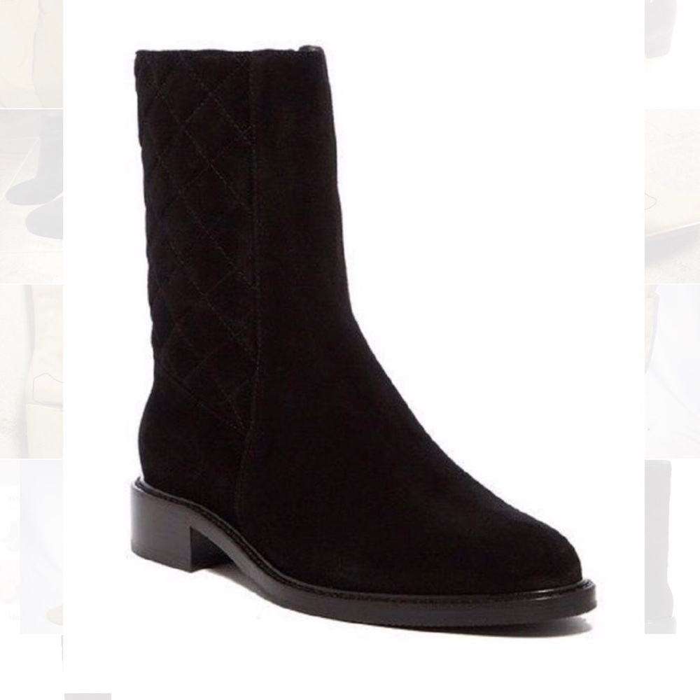 NWT Black Italian Suede Ankle Bootie